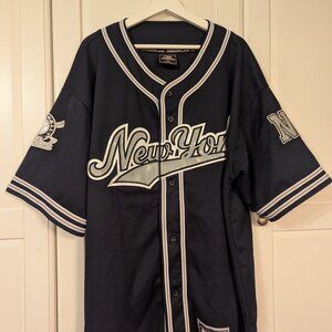 Vintage Colosseum New York Baseball Embroidered Jersey Blue Men’s Size XXL